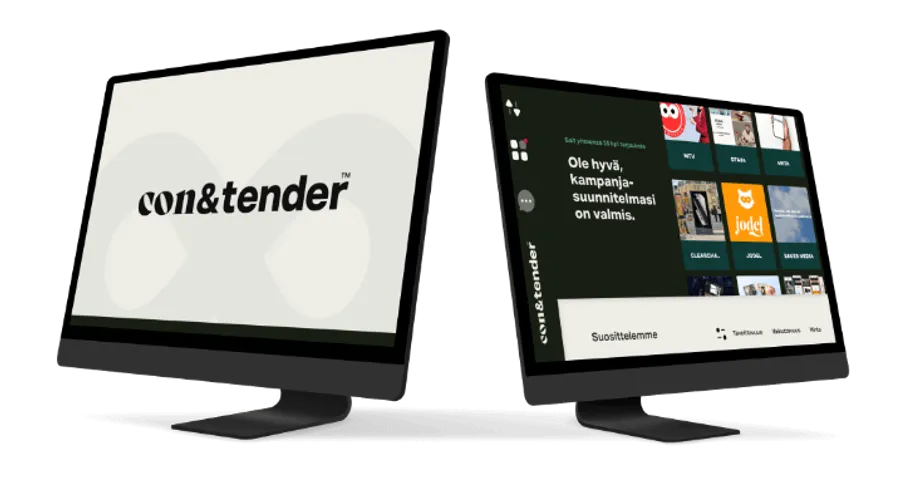 A campaign ad on a computer and a tablet screen
