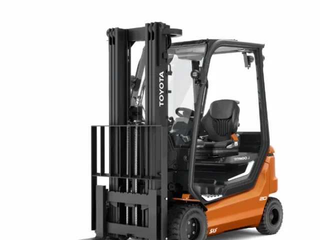 A forklift on a tray, a service concept at a glance